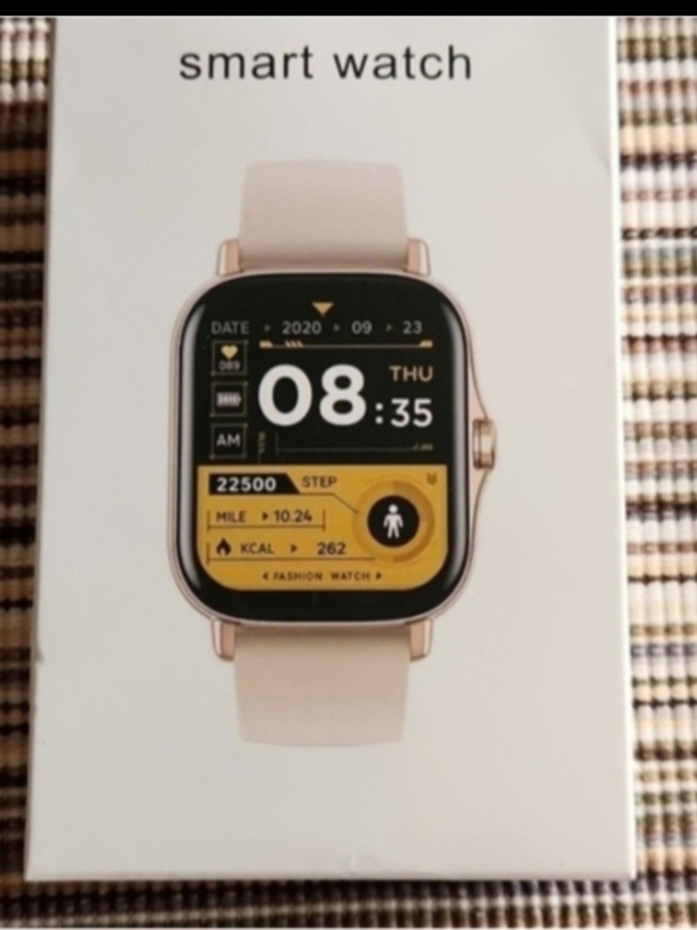 Smart Watch with Pink Band - Fashion Fitness Tracker